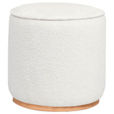Best Furniture Outlet - Coaster - Zena Faux Sheepskin Upholstered Round Ottoman Ivory - 910303